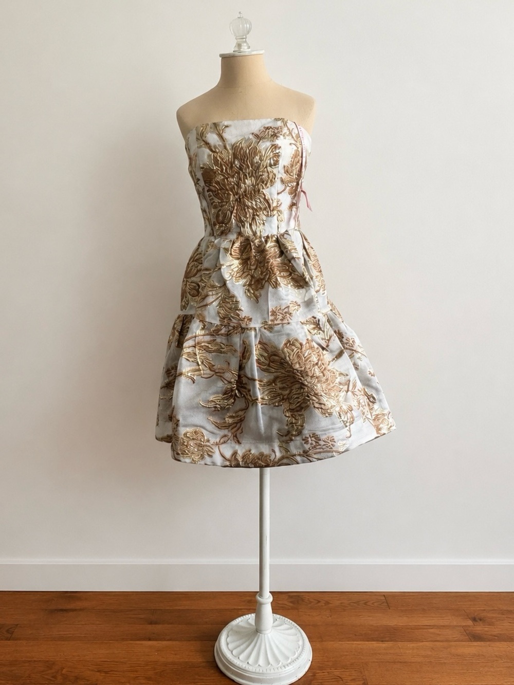 Mac Duggal Strapless brocade mini dress with pockets size 4 #20718 - Picture 9 of 13